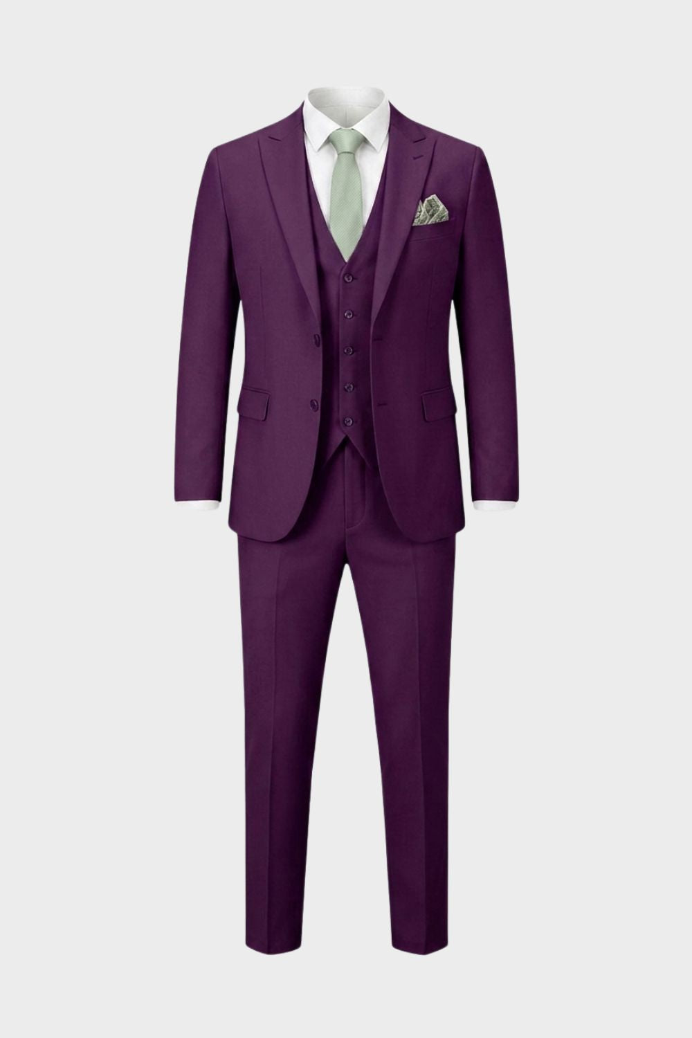 Elegant Slim-Fit Men's Three-Piece Suit