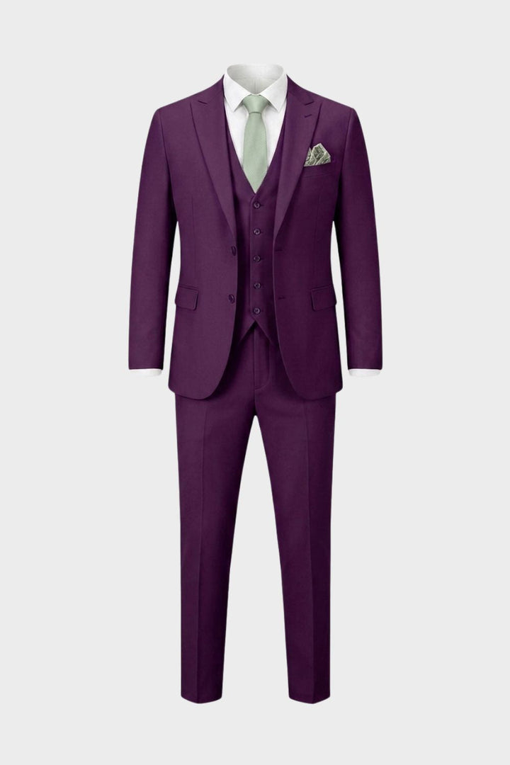 Elegant Slim-Fit Men's Three-Piece Suit