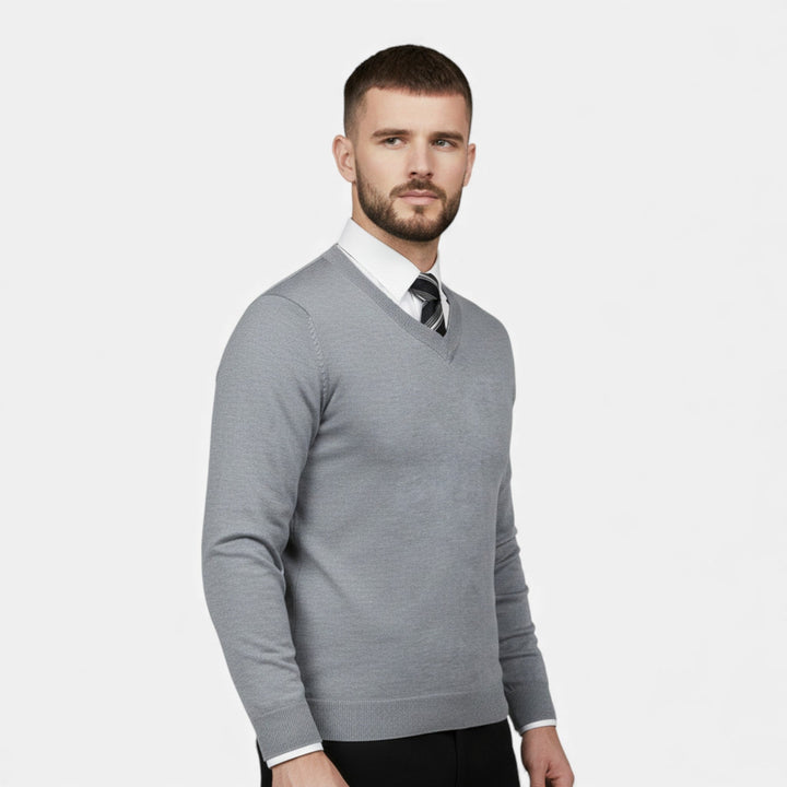 Elegant Men's V-Neck Knit Sweater