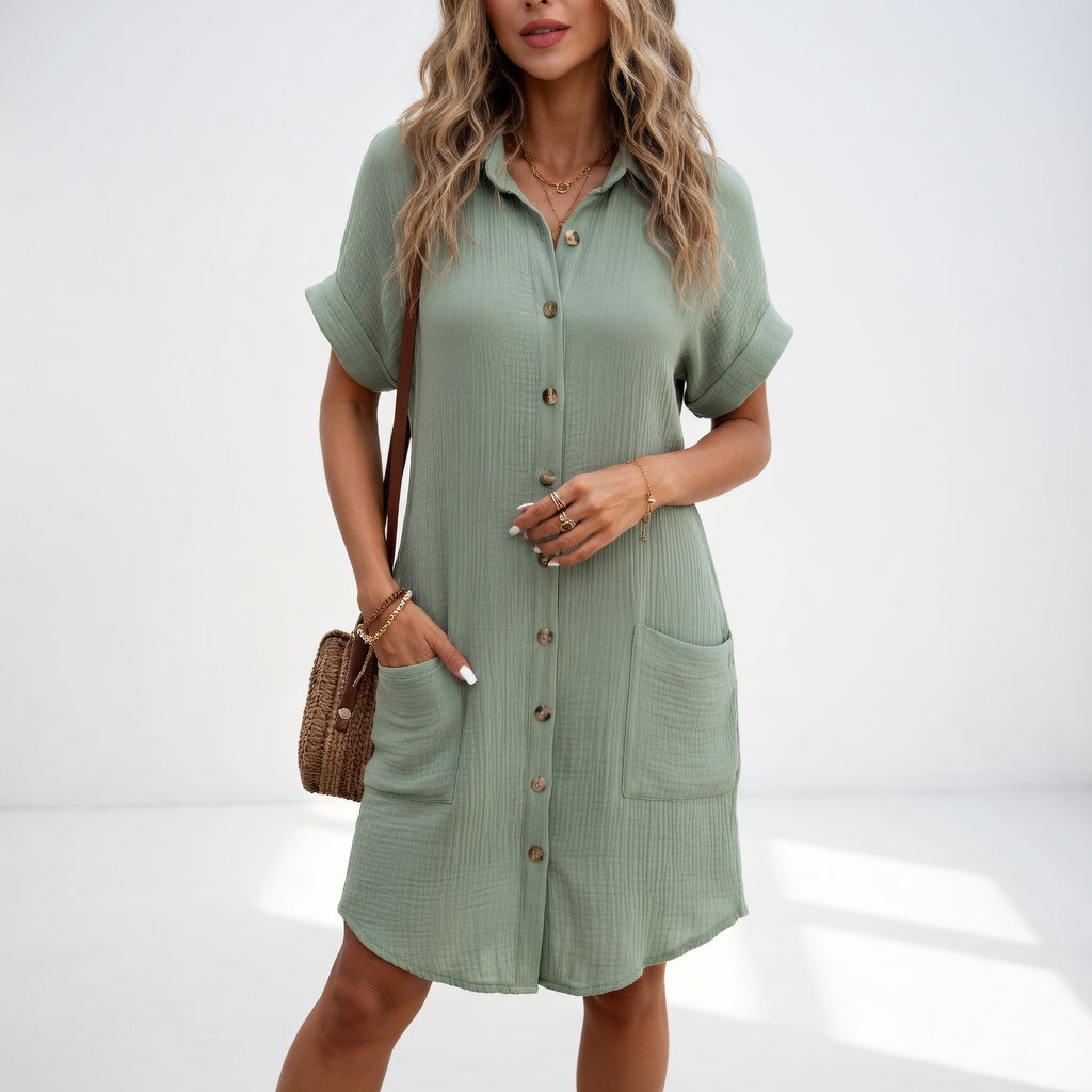 Chic Effortless Women Shirt Dress