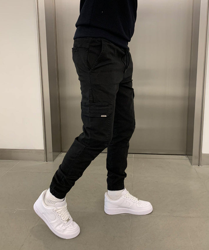 Men's Cargo Jogger Pants with Elastic Waistband - Streetstyle Cotton Blend