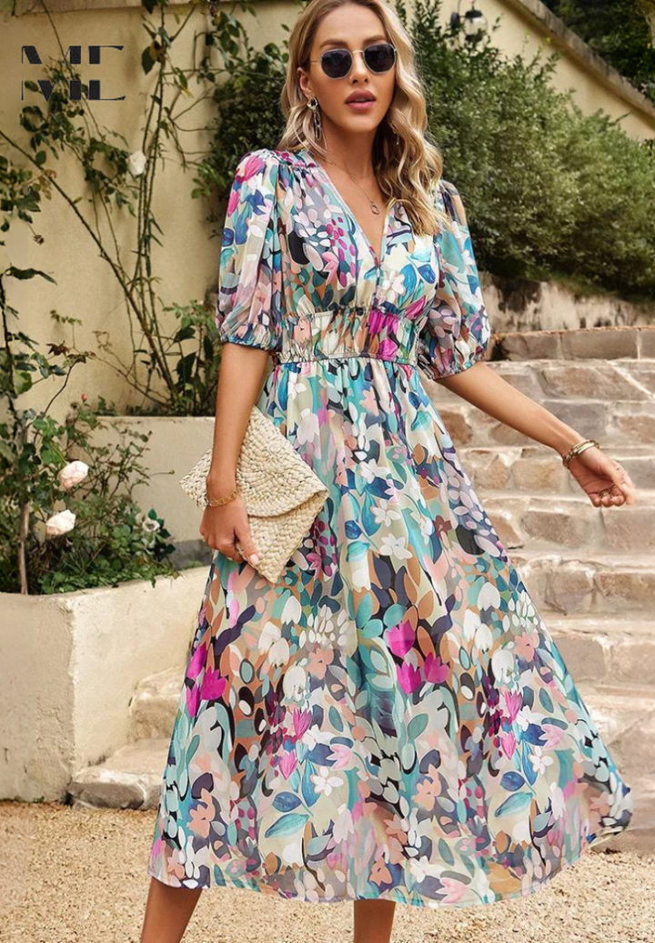 Elegant Floral Women's Dress