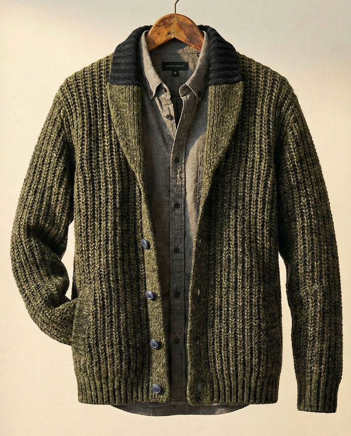 Warm Refined Men's Wool-Blend Cardigan