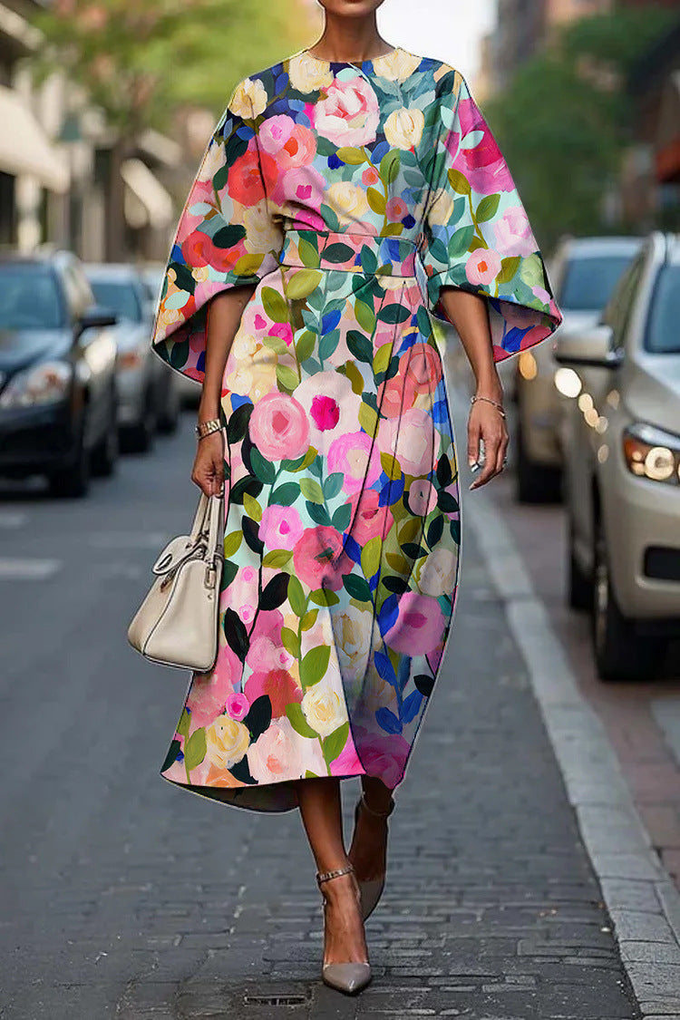 Elegant Round Neck Women Dress