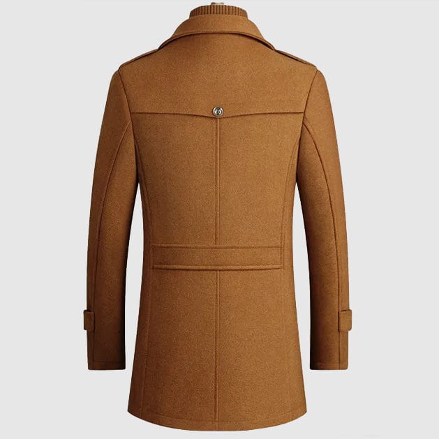 Elegant Men's Winter Coat in Wool-Cotton with Zipper - Classic Regular Fit