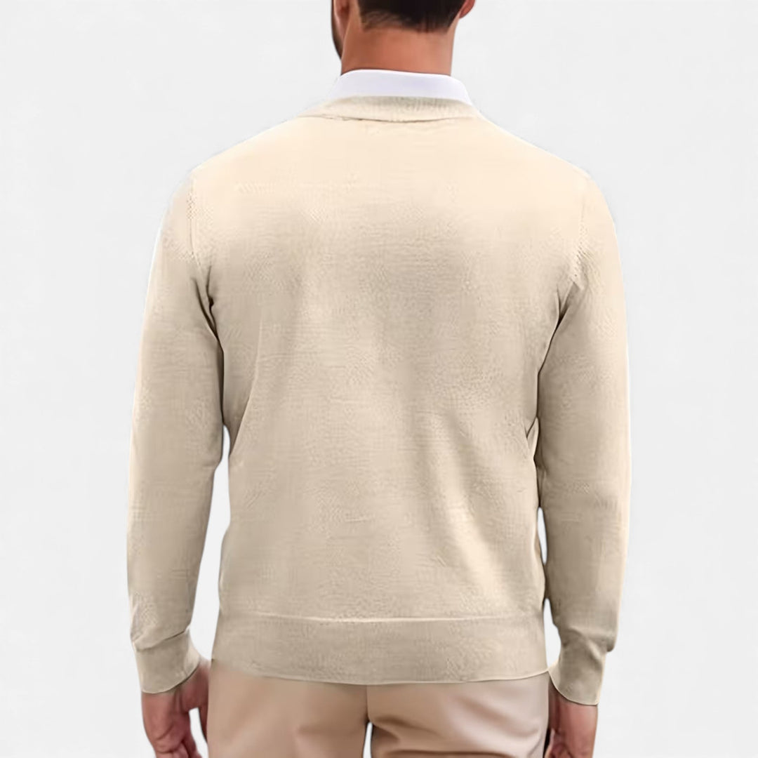 Elegant Men's V-Neck Knit Sweater