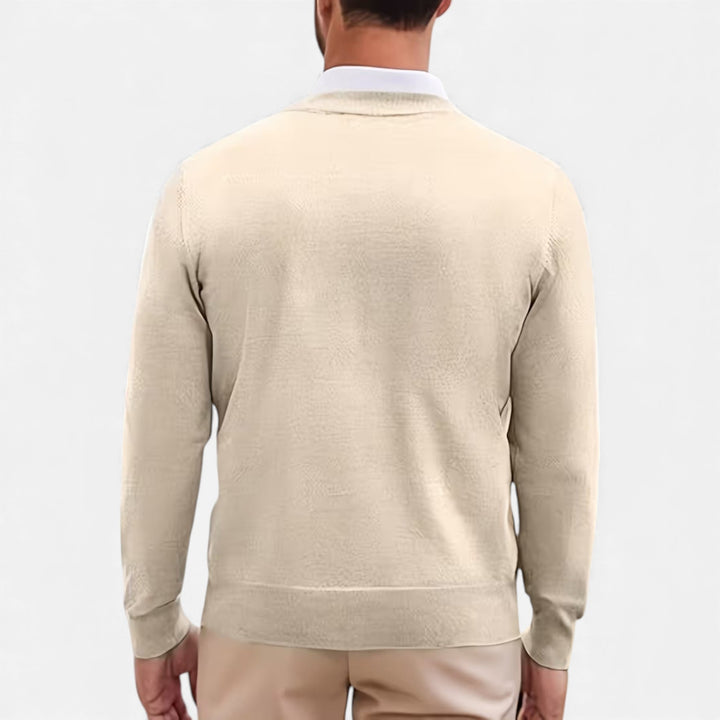 Elegant Men's V-Neck Knit Sweater