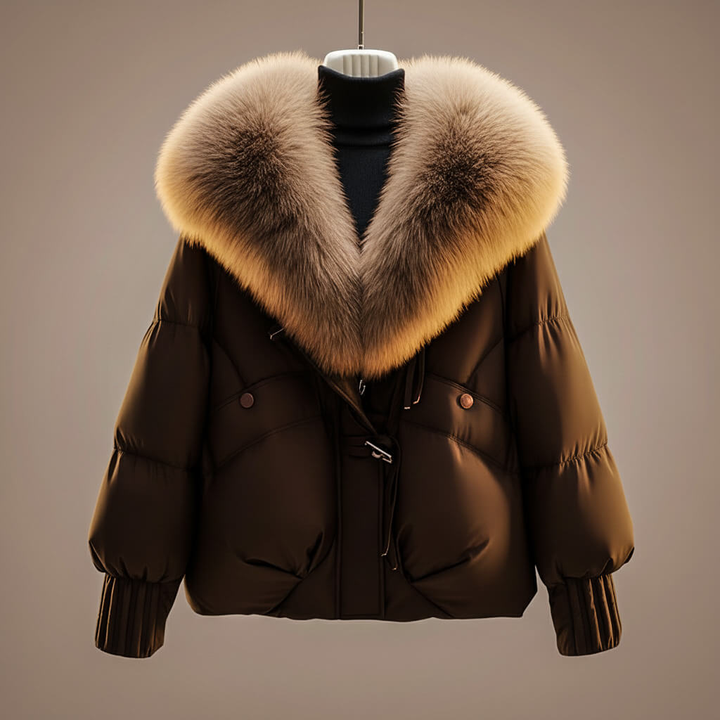 Elegant Quilted Women's Coat with Statement Collar