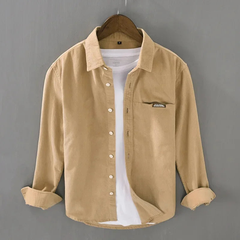 Classic Men's Corduroy Shirt - Soft Texture and Vintage Charm for Casual Wear