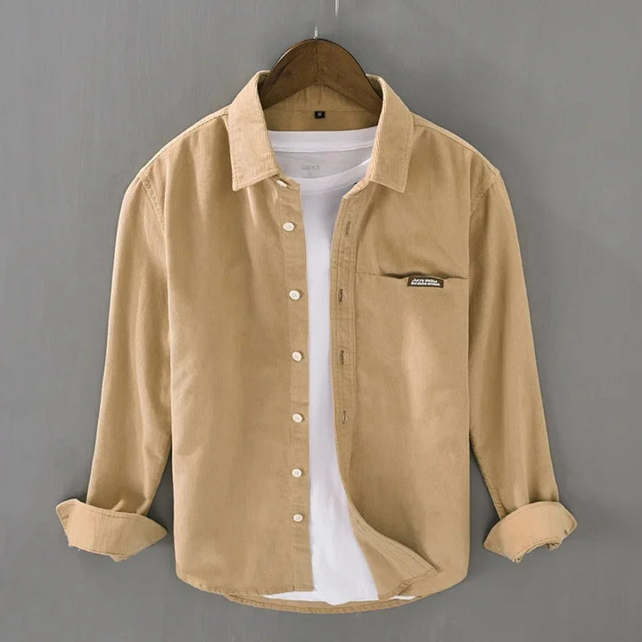 Classic Men's Corduroy Shirt - Soft Texture and Vintage Charm for Casual Wear