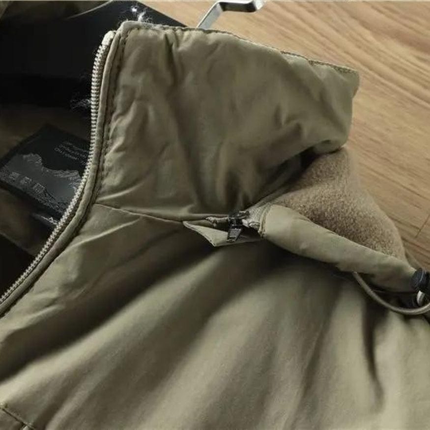 Men's Thermal Winter Jacket with Hood - Water-Resistant and Warm-Lined