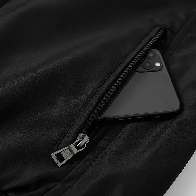 Men's Warm Fleece Winter Jacket - Lined Stand Collar Jacket with Zipper