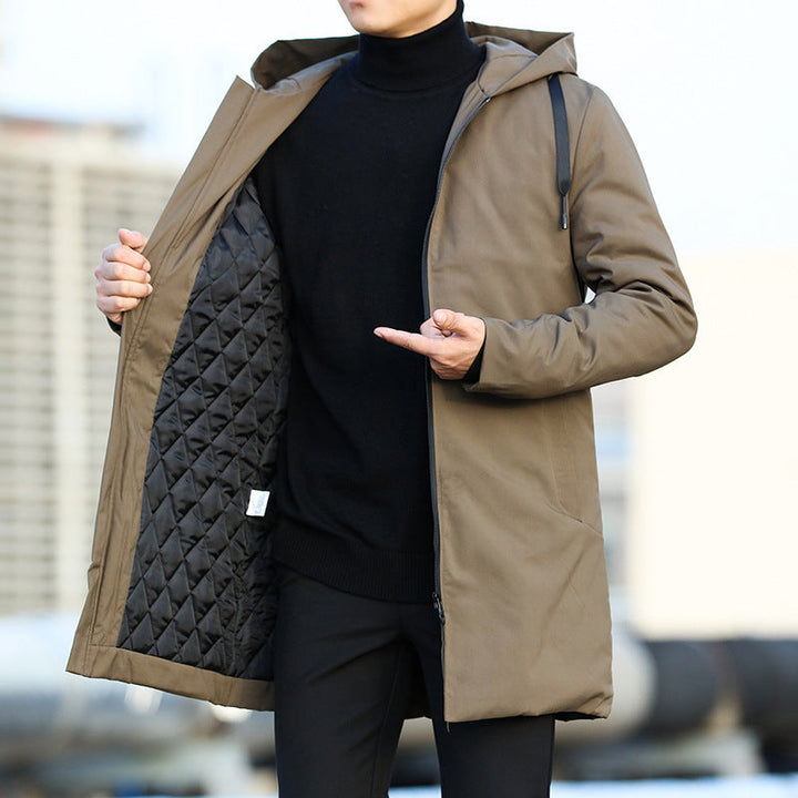Modern Men's Winter Jacket with Hood - Windproof and Warm-Lined