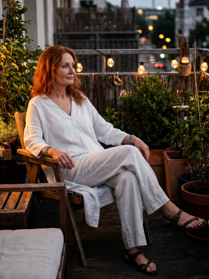Comfortable Casual Women's Tunic Top & Wide Leg Pant Set