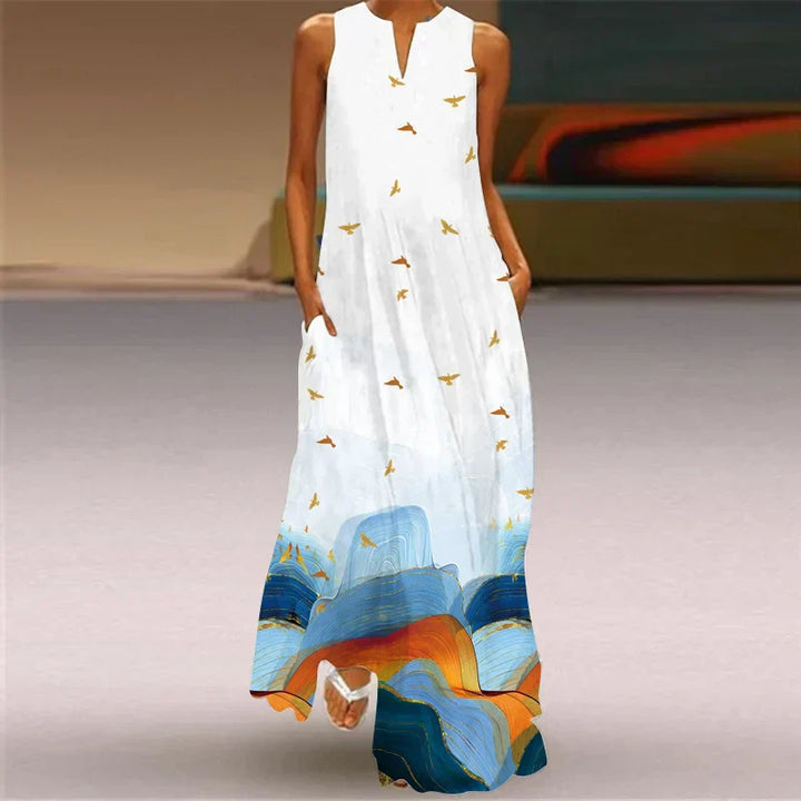 Elegant Butterfly Floral Women's A-Line Dress