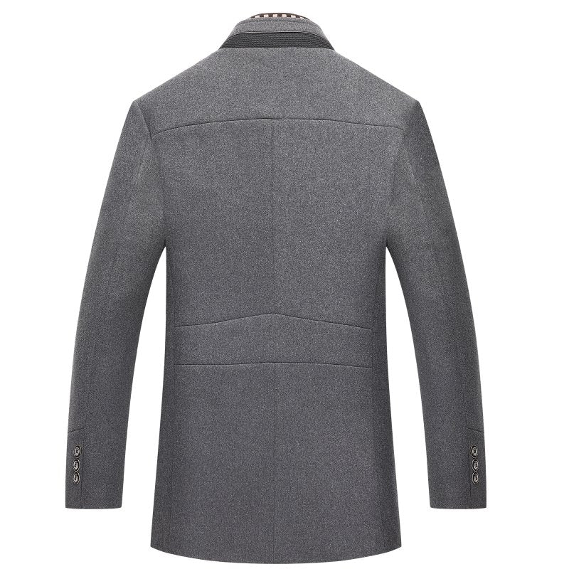 Elegant Men's Winter Wool Coat - Classic and Warm Lined