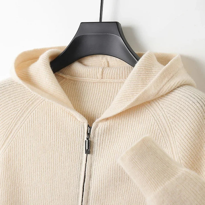 Men's Zip Pullover with Front Zipper - Elegant Knit Sweater for Business and Casual Wear