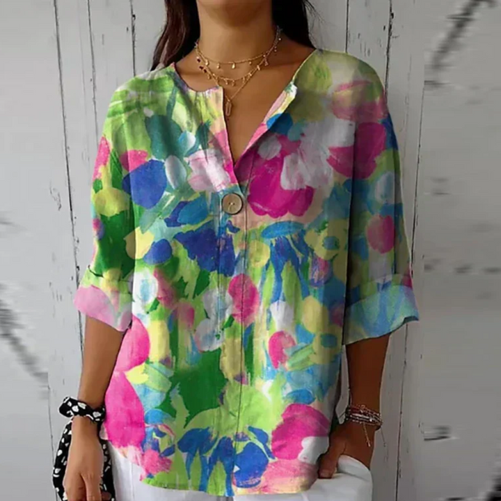 Elegant Floral Print Women's Blouse