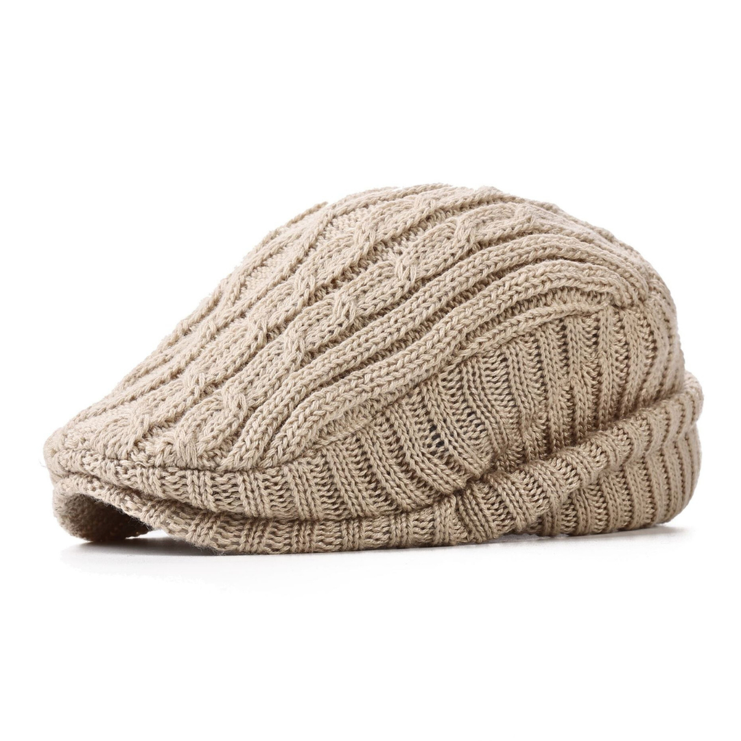 Warm Men's Knit Beanie with Fleece Lining - Soft Winter Hat with Ear Coverage