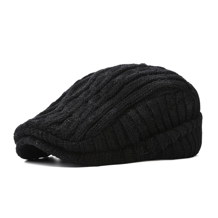 Warm Men's Knit Beanie with Fleece Lining - Soft Winter Hat with Ear Coverage