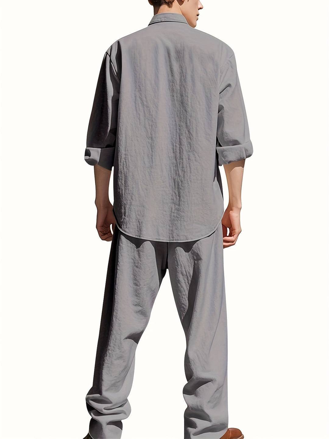 Men's Casual Linen Set - Two-Piece Summer Outfit in Natural Linen