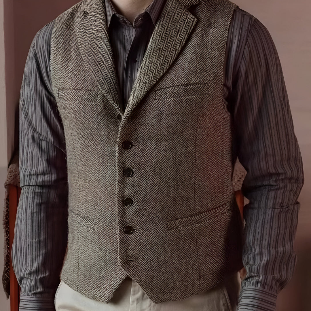 Classic Men's Wool Vest - Elegant Slim Fit Suit Vest