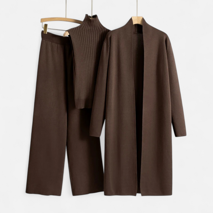 Elegant 3-Piece Knit Cardigan Set for Women