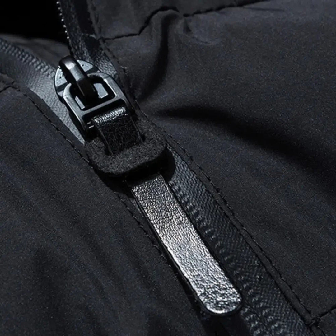 Warm Quilted Men's Hooded Down Jacket for Winter