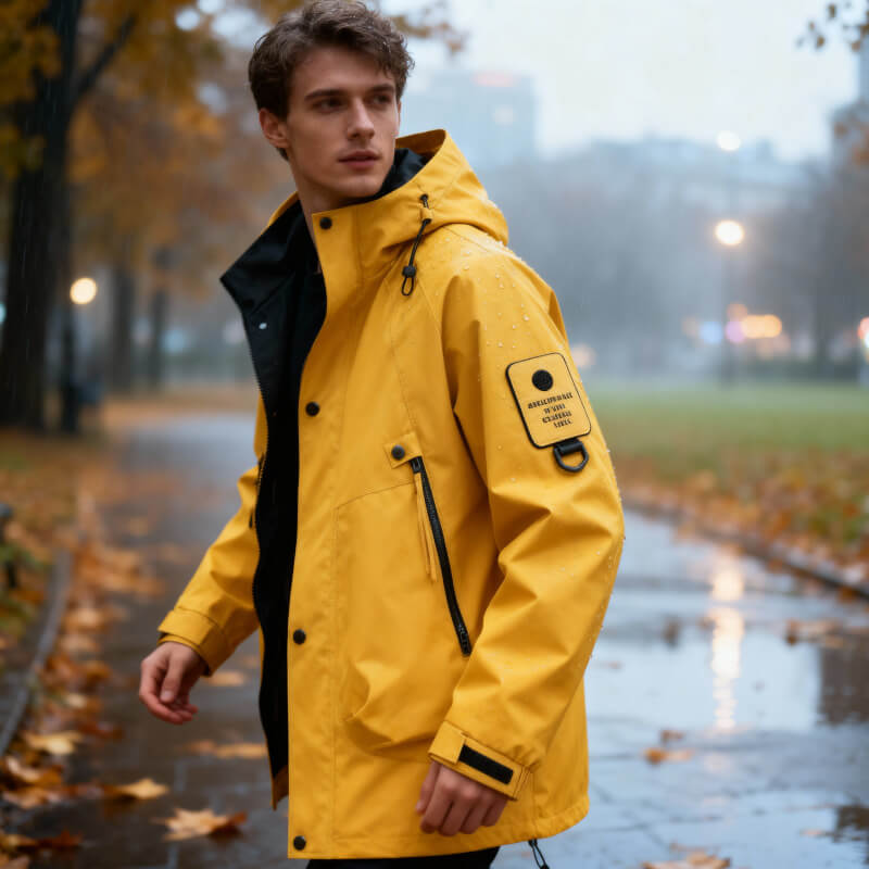 Waterproof Men's Tech Softshell Jacket with Adjustable Hood