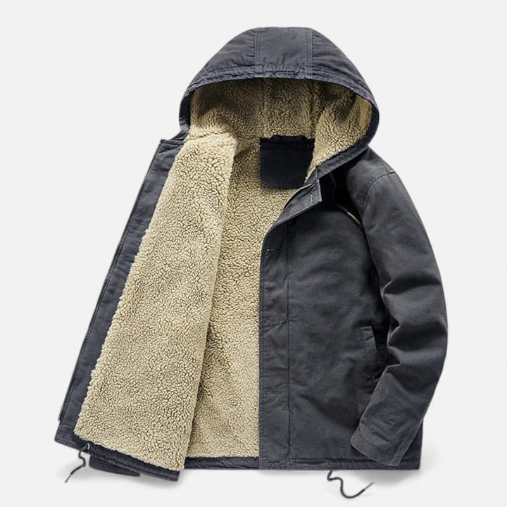 Warm Lined Men's Winter Jacket with Hood