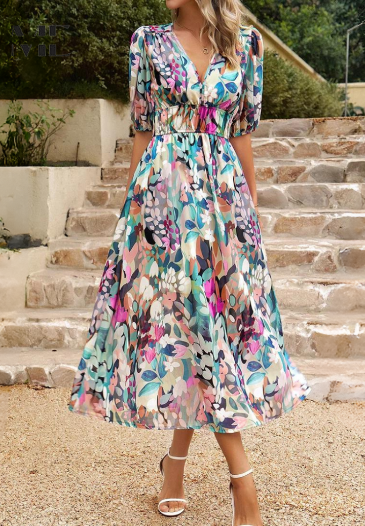 Elegant Floral Women's Dress