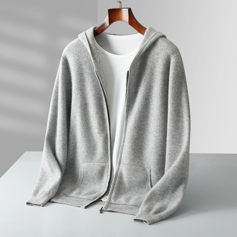 Premium Cashmere Men's Zip Hoodie