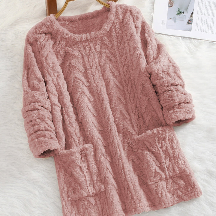 Soft Women's Knit Sweater with Pockets - Loose Fit for Fall & Winter