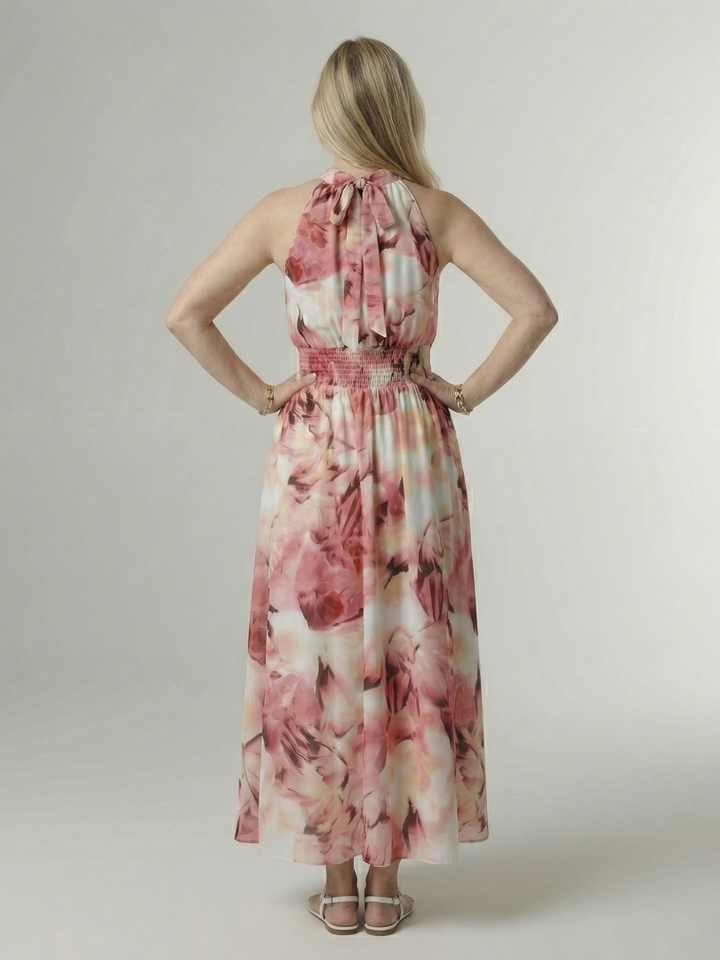 Elegant Lightweight Women's Halter Midi Dress