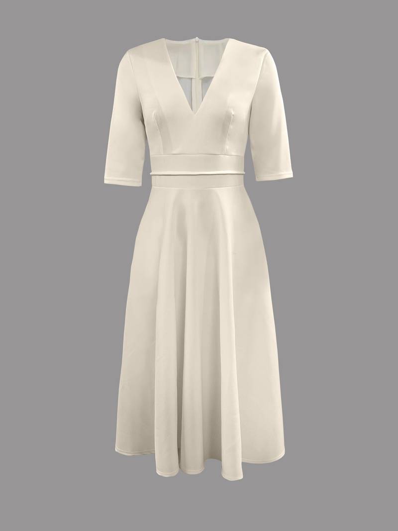 Elegant Women's V-Neck Dress - Versatile for Casual and Special Occasions