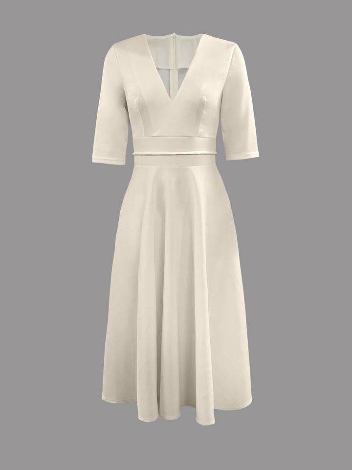 Elegant Women's V-Neck Dress - Versatile for Casual and Special Occasions
