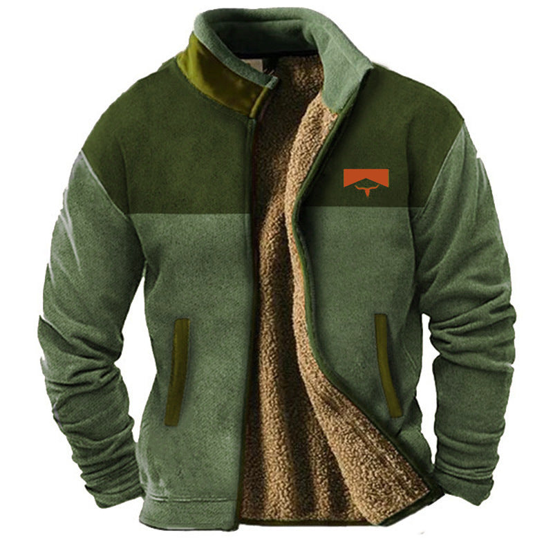 Elegant Men's Fleece Jacket with Thermal Lining - Warm Winter Jacket