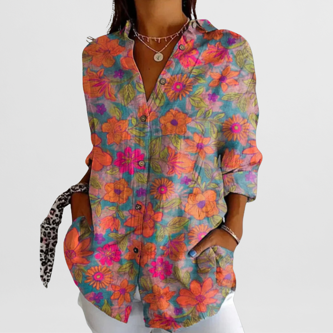 Elegant Women's Business Blouse in Premium Cotton - Lightweight and Breathable