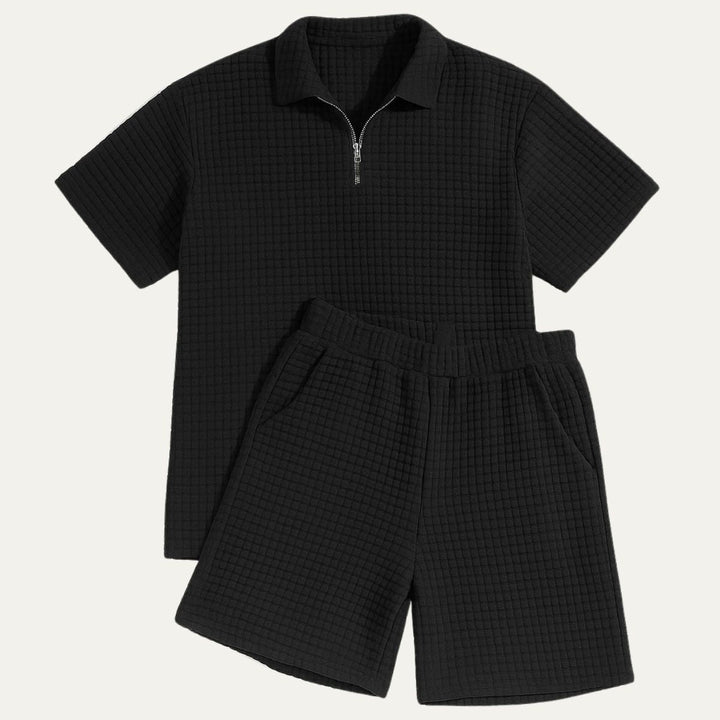 Breathable Waffle Knit Men's Summer Co-Ord Set