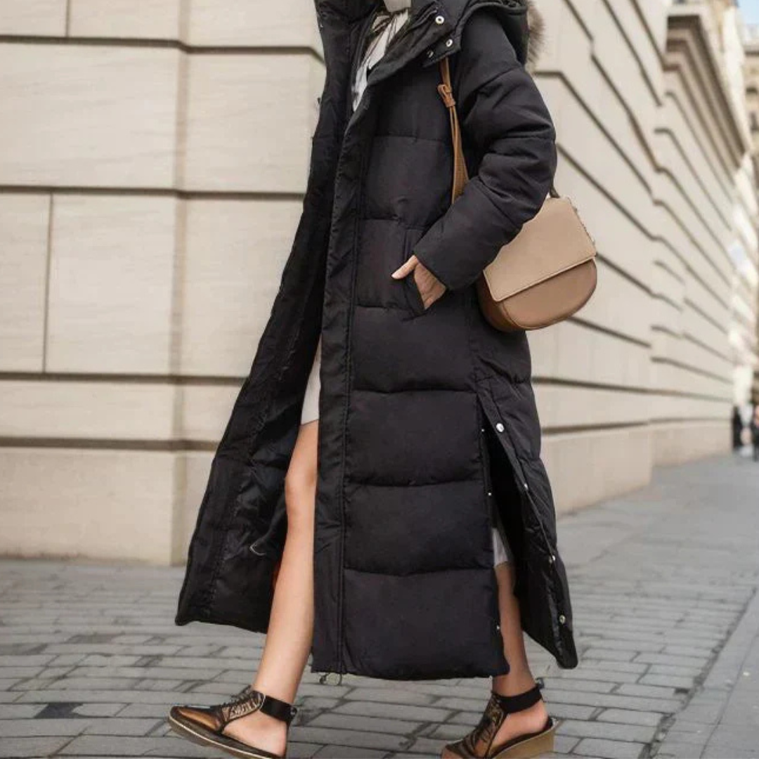 Elegant Women's Winter Coat in Wool-Polyester Blend - Warm and Timeless