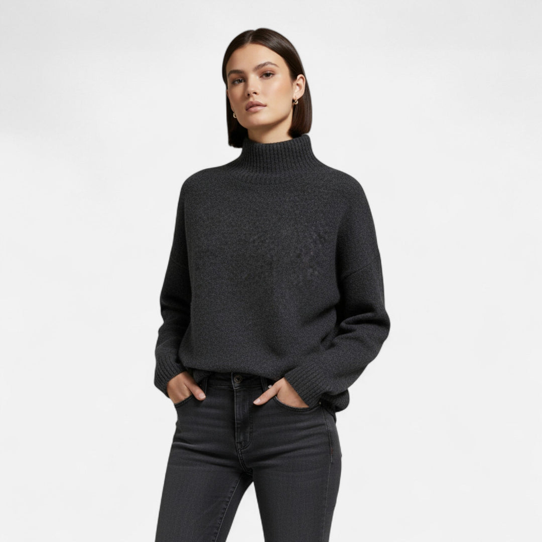 Elegant Turtleneck Sweater Women Vintage Winter