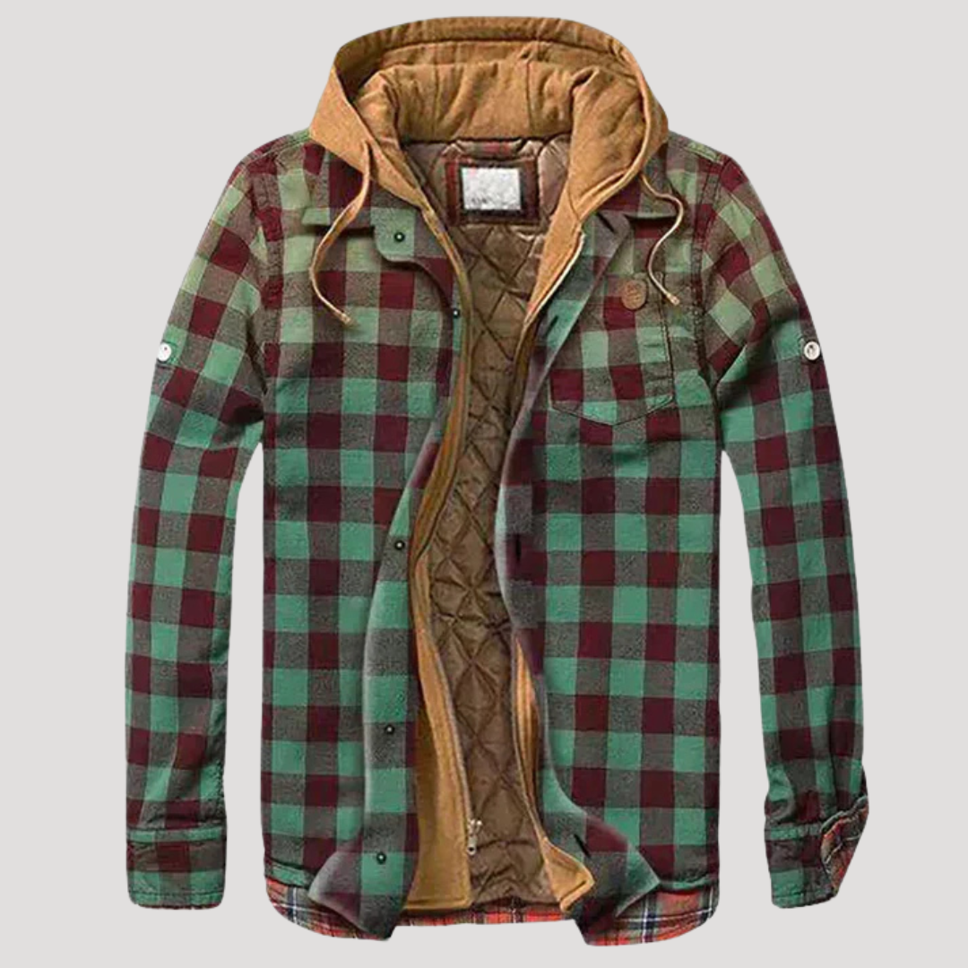 Men's Plaid Patchwork Jacket - Stylish Transitional Jacket