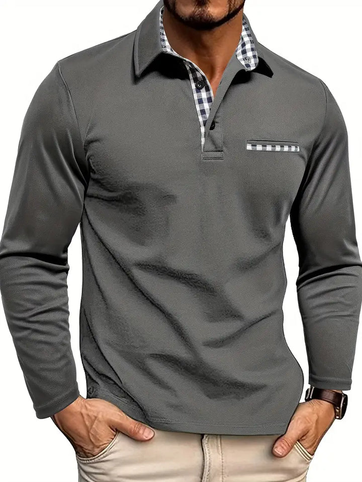 Men's Long Sleeve Polo Shirt – Classic Elegant