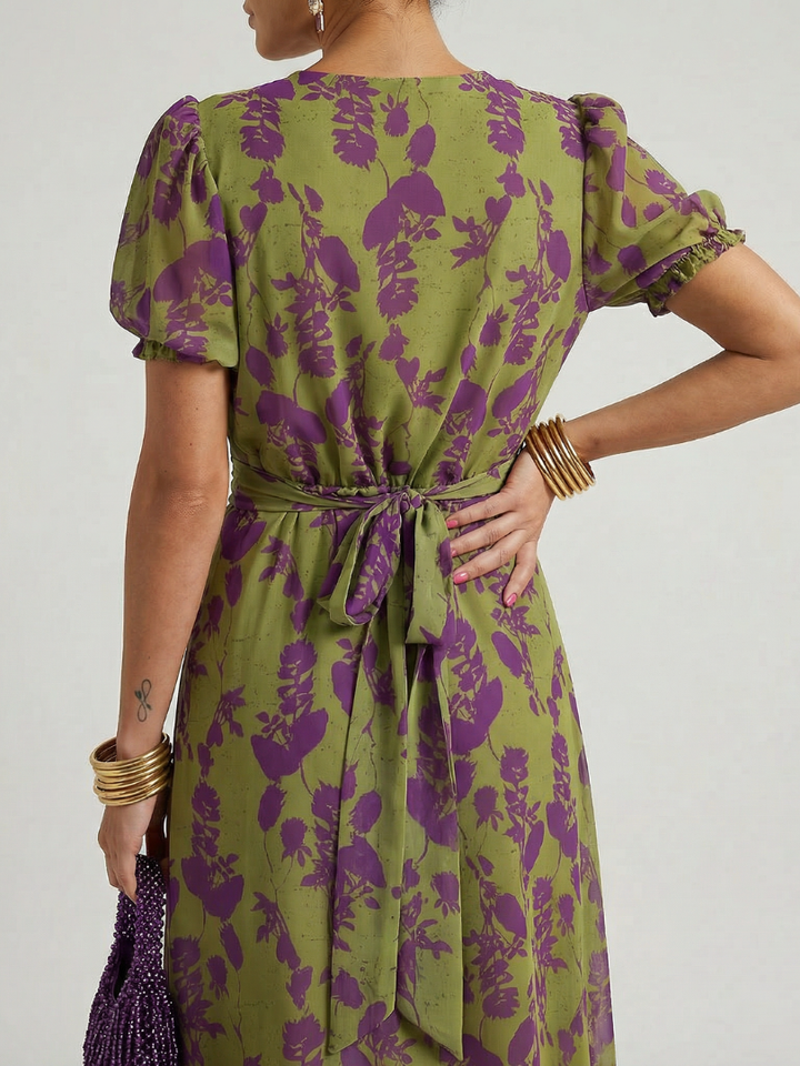 Elegant Floral Women's Midi Dress