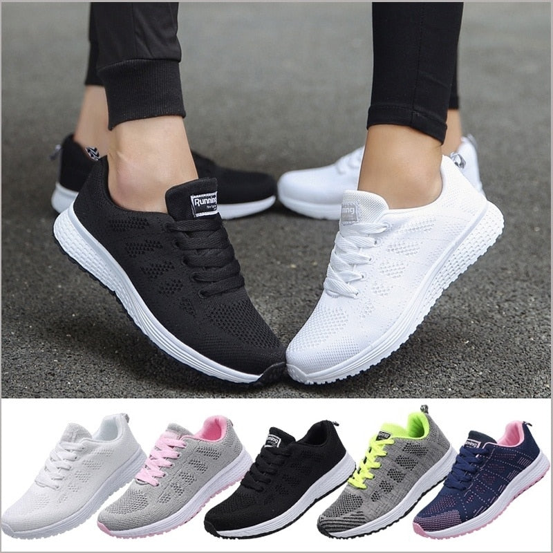 Ergonomic Women's Casual Shoes - Lightweight Sneakers with Breathable Material