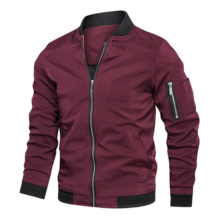 Men's Lightweight Bomber Jacket with Ribbed Cuffs