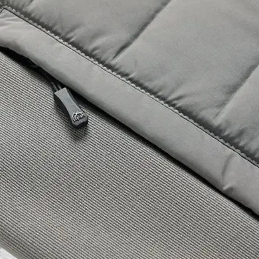 Quilted Warm Men's Down Jacket with Stand Collar