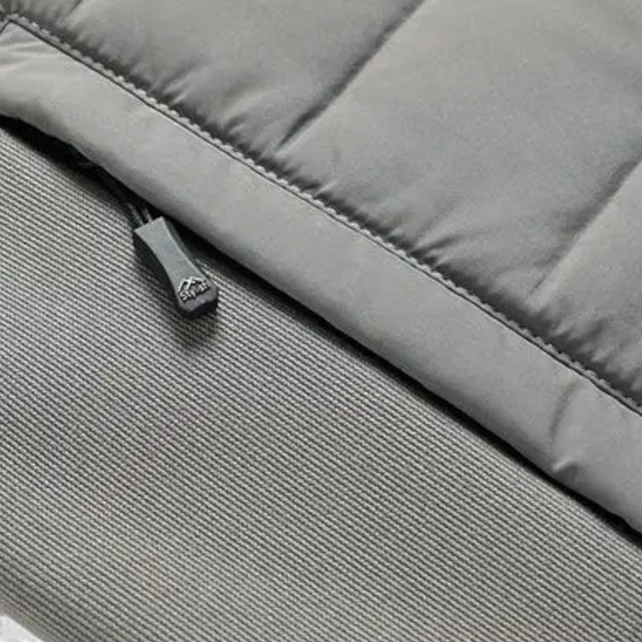Quilted Warm Men's Down Jacket with Stand Collar