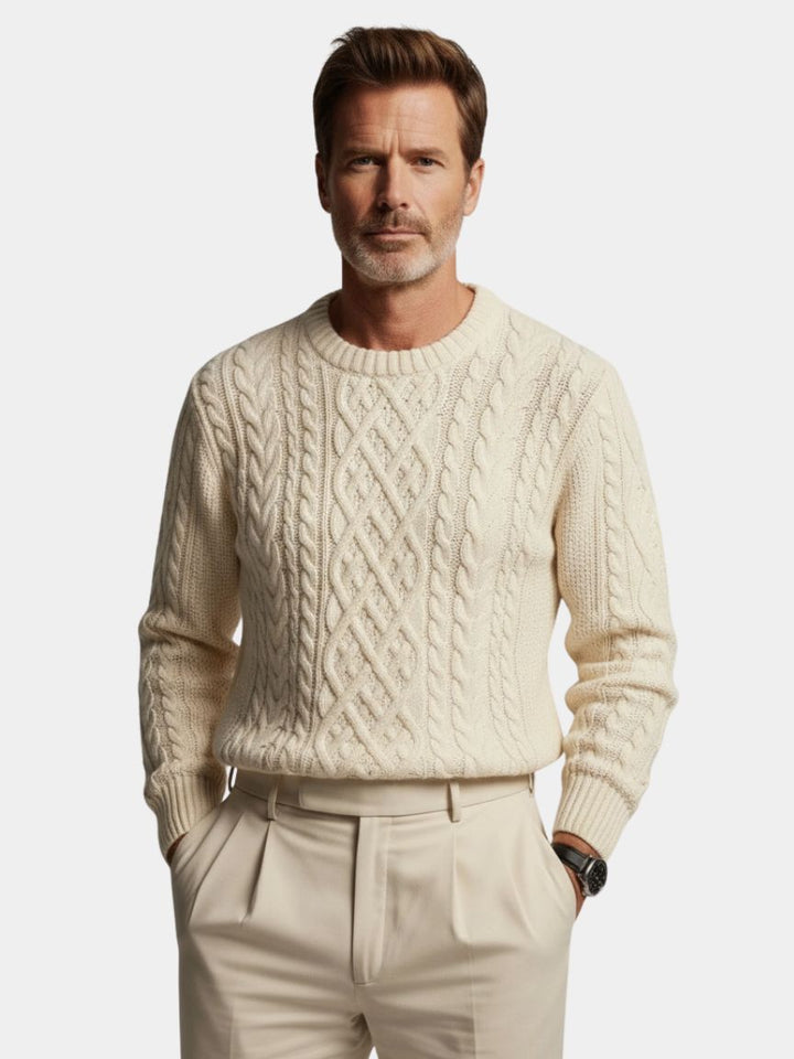 Minimalist Men's Sweater with Premium Fabric - Elegant Crew Neck Pullover