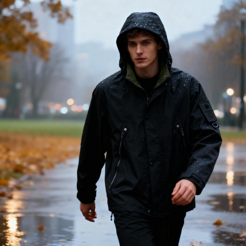Waterproof Men's Tech Softshell Jacket with Adjustable Hood